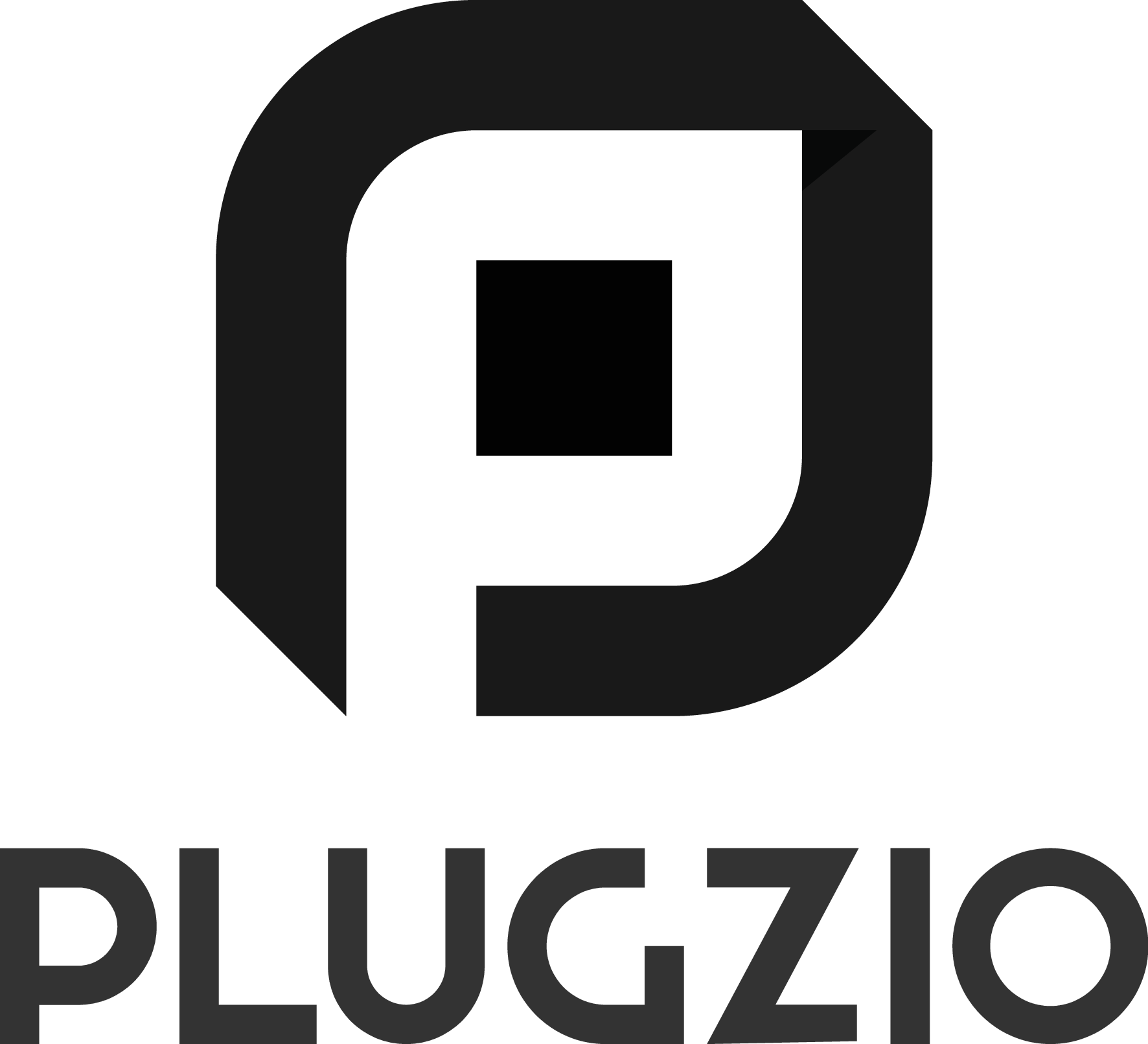 Plugzio Wordmark + icon — Black